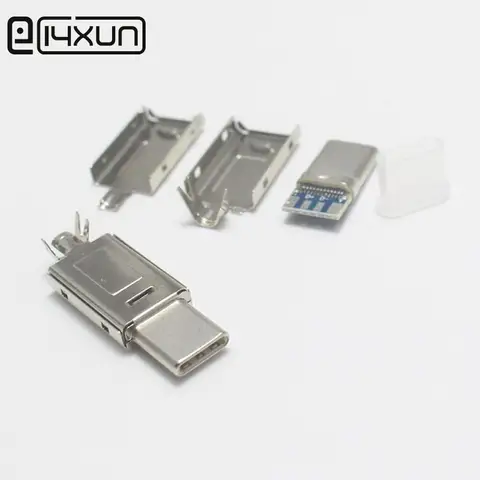 4sets USB C To USB Type C Cable Plug USBC 4P OTG USB-C Type-c DIY Repair Connector For Xiaomi mi 10 Pro Samsung S20 Macbook iPad