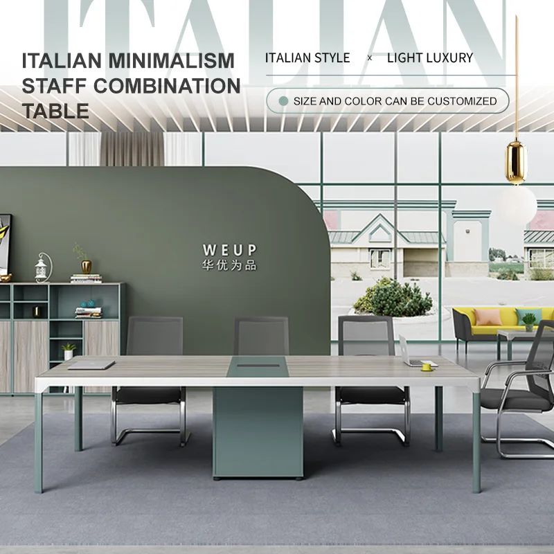 Conference table long table simple modern large plate training table rectangular long table office desk and chair combination