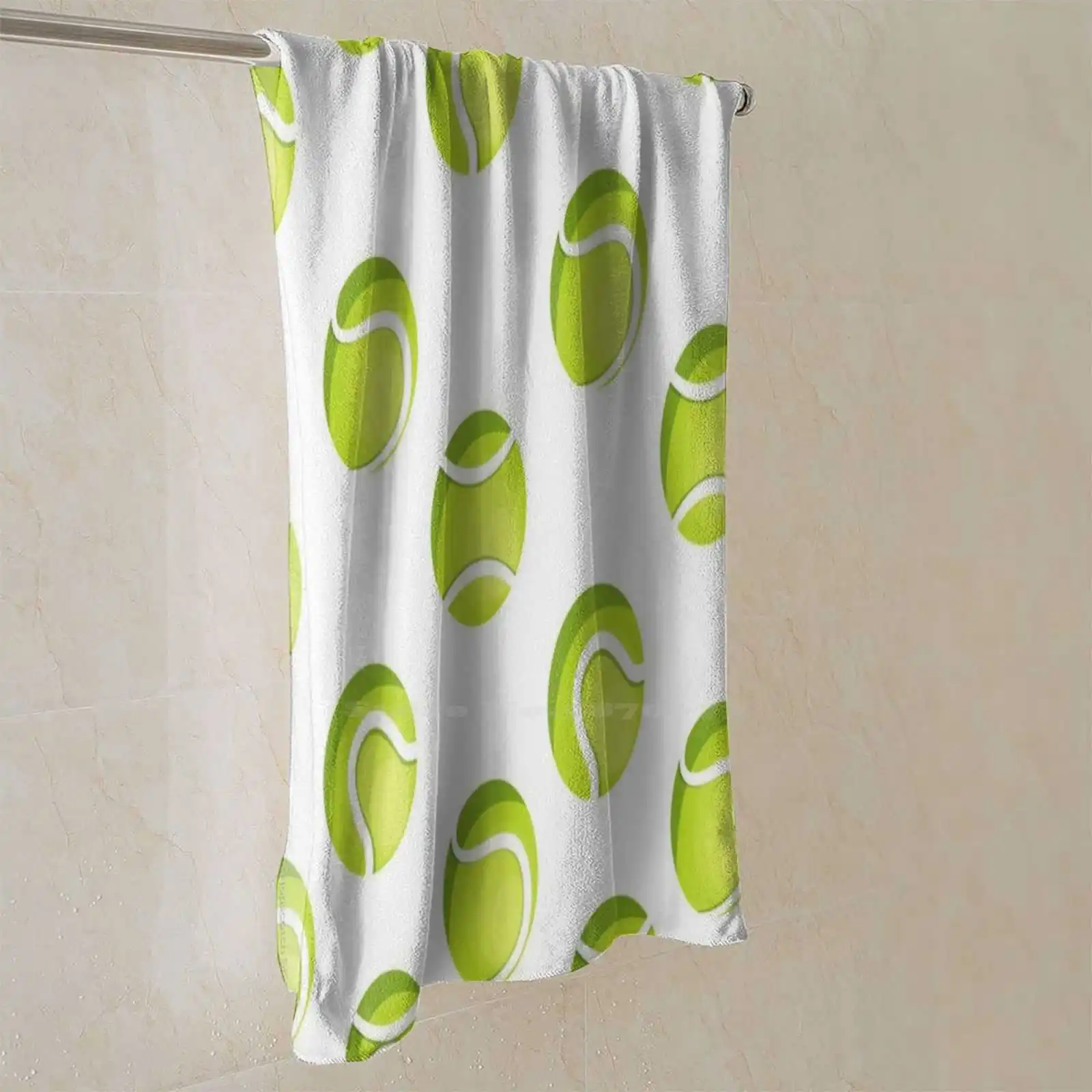 Cute Tennis Ball Design For Tennis Players Washcloths Bathing Quick Dry Shower Towel Tennis Player Tennis Team Tennis Ball For