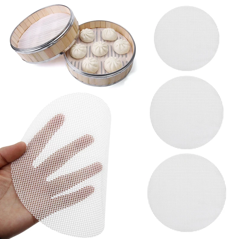 1 Stuks Siliconen Stomer Mat Non-Stick Pad Herbruikbare Ronde Broodjes Dumplings Mat Gebak Stoomboten Mat Mesh Bakmat Keukengereedschap