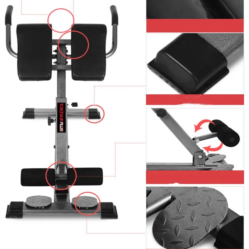 Gym Fitness Roman Bench Press Squat Smith Machine Foldable Goat Chair Dumbbell Stool Waist Abdominal Muscle Training  Equipment