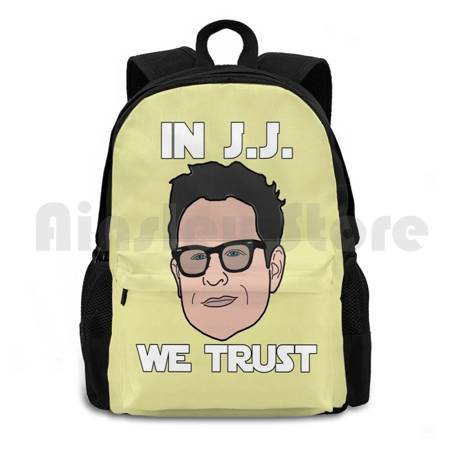 In J.j. We Trust-Bobble Head Outdoor Hiking Backpack Riding Climbing Sports Bag Abrams Movies Film Lucas Episode 7 In Jj We