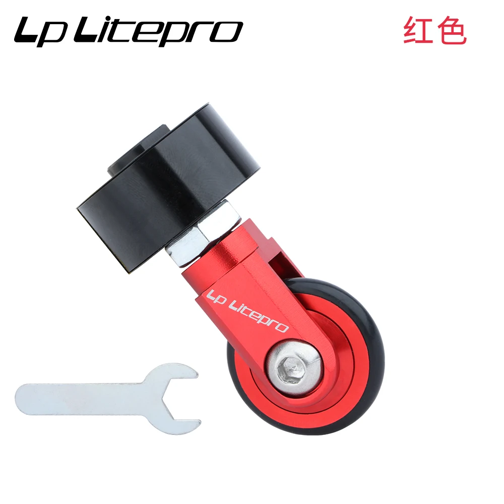 LP Litepro rueda sencilla plegable para bicicleta, adecuada para columna de asiento, rueda de estacionamiento con diámetro de 28-32mm, tubo de asiento de bicicleta