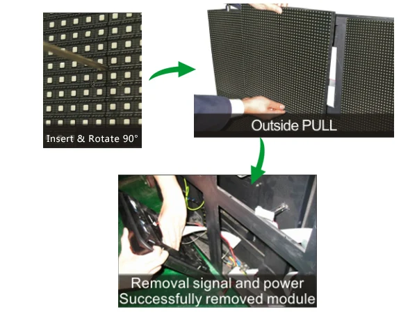 Módulo LED de mantenimiento frontal para exteriores P10