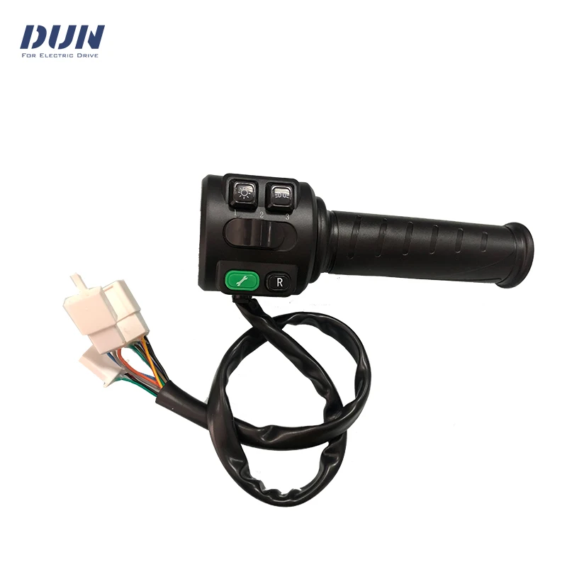 Hall Type Twist Throttle Accelerator with Three Speed/Reverse/Parking/Horn/Light Functions For E-Scooter Moped