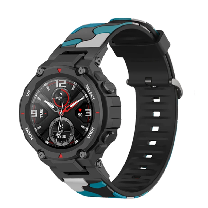 Vòng Tay Silicone Cổ Tay Cho Huami Amazfit T-REX/T-Rex Pro Ngụy Trang Dây Đeo Thay Thế Cho Xiaomi Huami Amazfit T-Rex