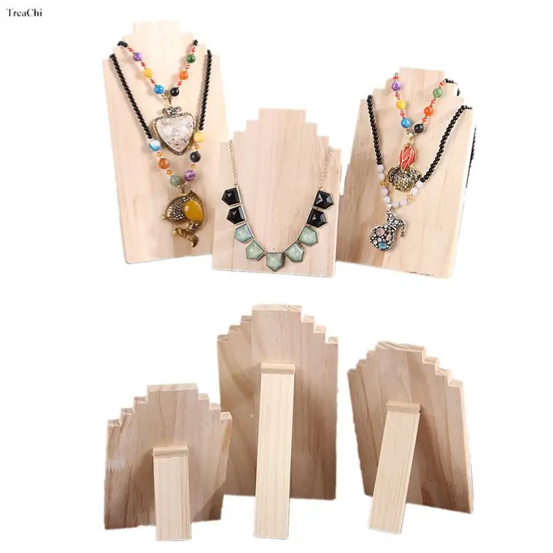 

New Design Wooden Jewelry Stand Necklace Series Showcase Pendant Chain Hanger Display Fashion Storage Mannequin for Men &Women