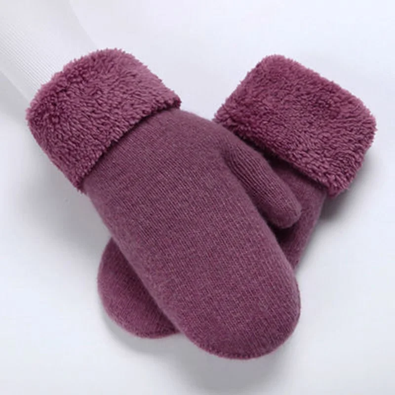 Unisex Cashmere Gloves Knitted Plush Thicken Driving Gloves Winter Warm Bike Student Rabbit Fur Knitted Full Finger Gloves H2