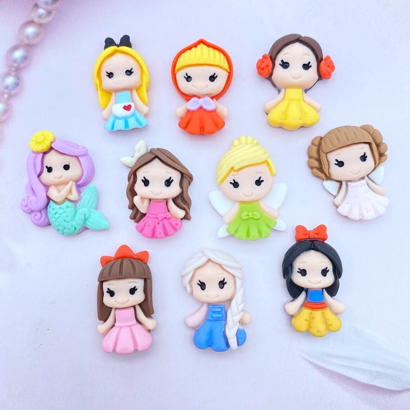 20Pcs New Mini Cute Cartoon Princess Flat Back Resin Cabochons Scrapbooking DIY Jewelry Craft Decoration Accessorie K49