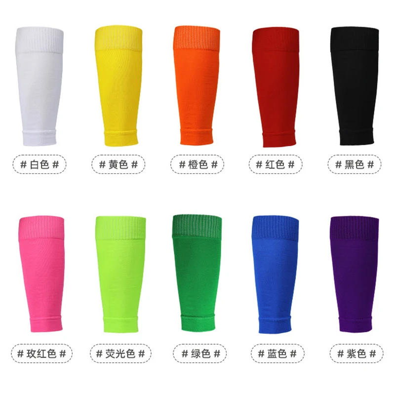 A Set Elasticity Soccer Shin Guard Sleeves Leg Cover Adults Kids Anti-Slip Football Socks Sports Leg Guards Protective Gear