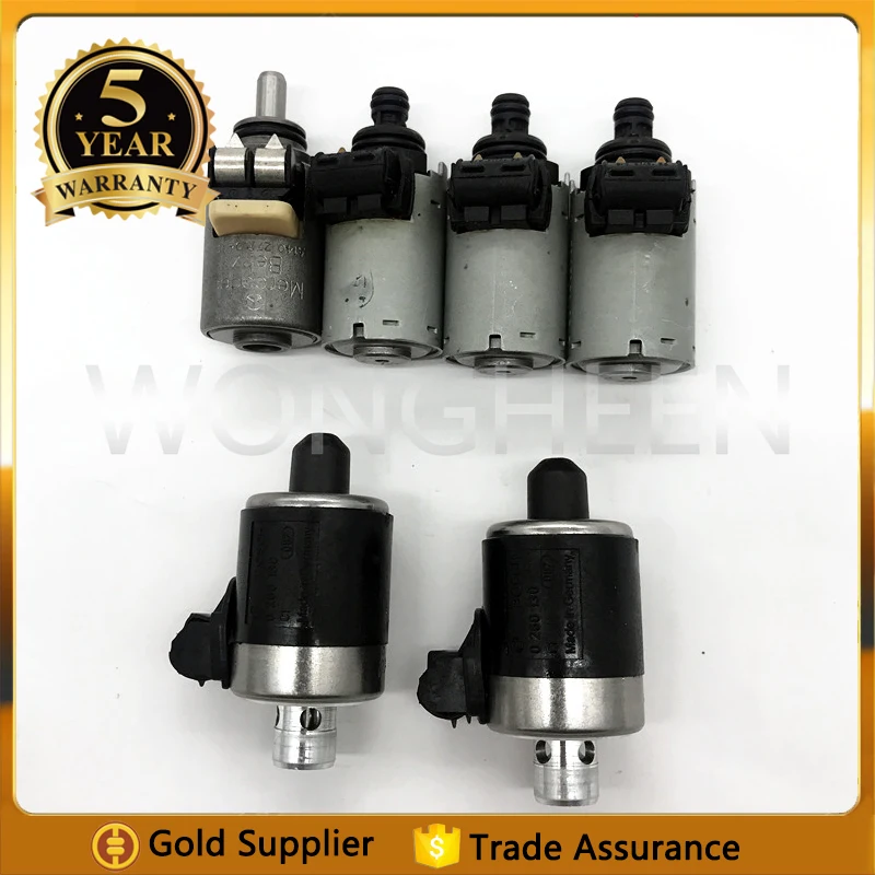 6Pcs 722.6 Automatic Transmission Solenoids Set Fit For Mercedes-Benz S350 5-Speed Gearbox A1402770398 A1402770435 A1402770535