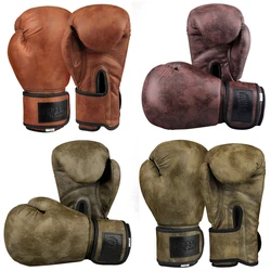 GINGPAI High Quality Adult Men and Women Boxing Gloves Pu Leather Retro Gloves MMA Muay Thai Sanda Equipment 8 10 12oz