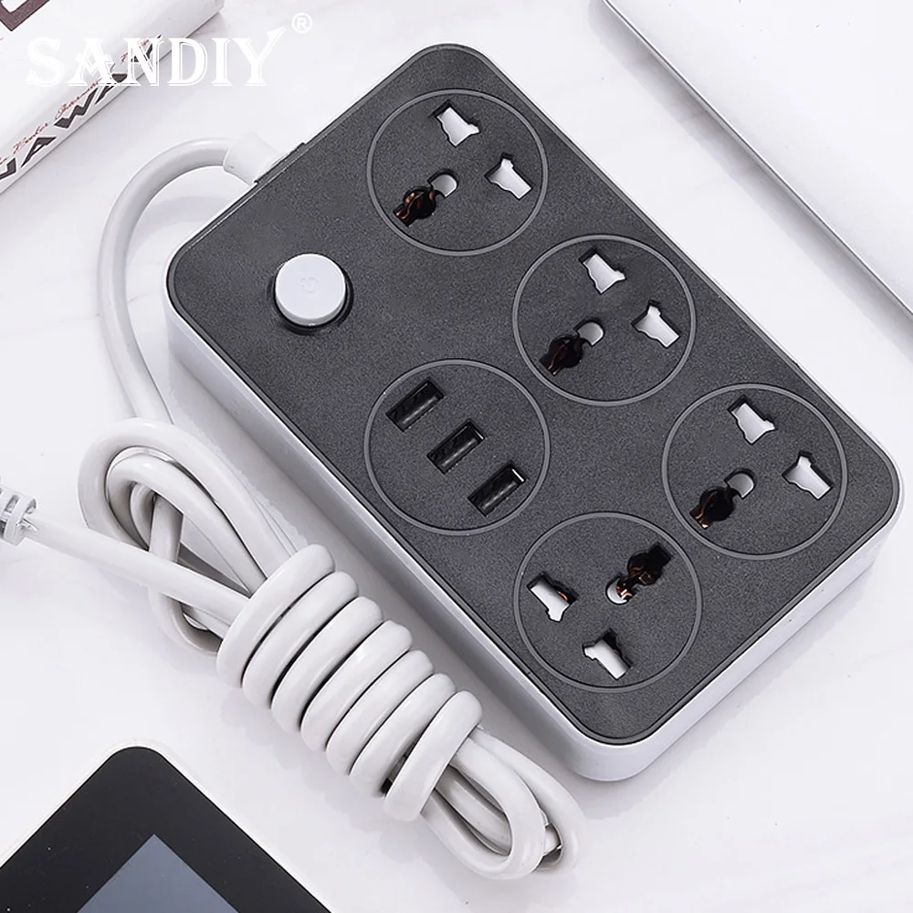 Multi-Function Wireless Power Strip With Switch, Multi-Jack USB Power Strip, Power Strip, European Standard Socket