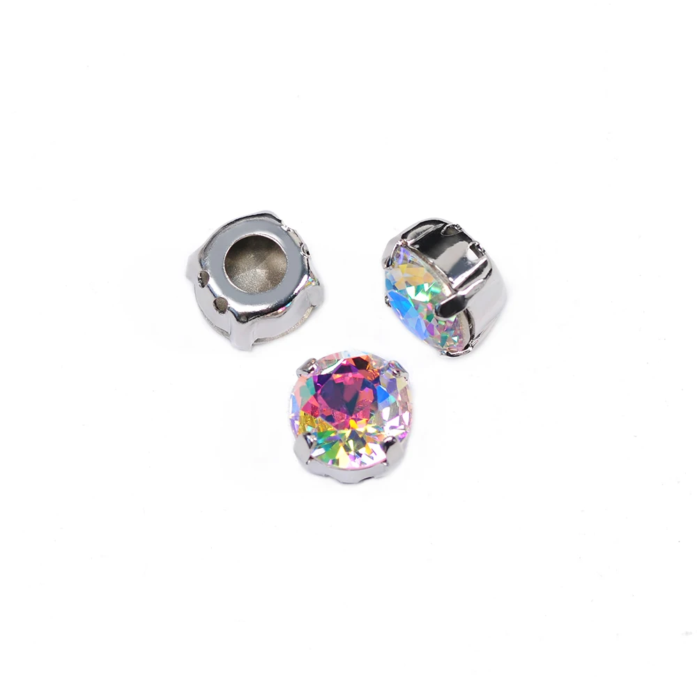 Glänzende Crystal AB Strasssteine zum Aufnähen, brillant geschliffen, hochwertige Pointback-Kristalle für Hochzeitskleider, Kleidung und Bastelarbeiten. – Detail 7