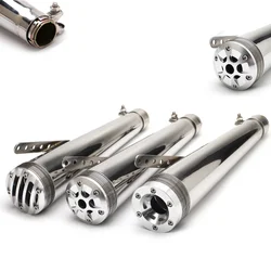 Motorcycle Retro Exhaust Pipe muffler Pipe Motorbike Slip-On For Harley Custom Bobber Cafe Racer Two Sides