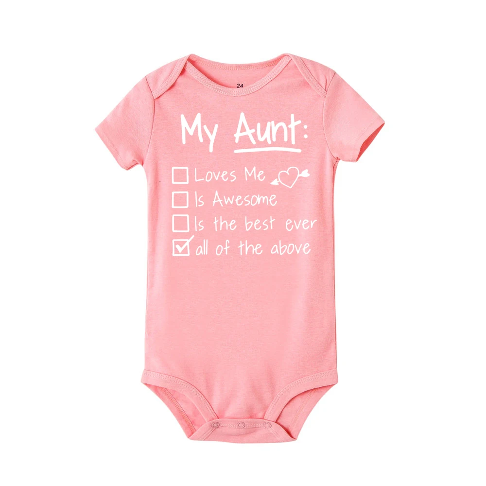 My Aunt Loves Me and Awesome Summer Funny Infant Baby Bodysuit Toddler Hipster  Jumpsuit Trendy Newborn Baby Bodysuit