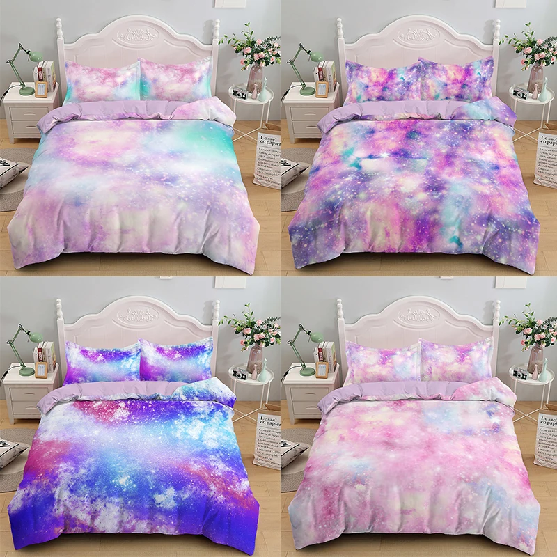 Space Bedding Kids Girl Duvet Cover Bed Set Single Twin Double Full Queen King Size Bedspread