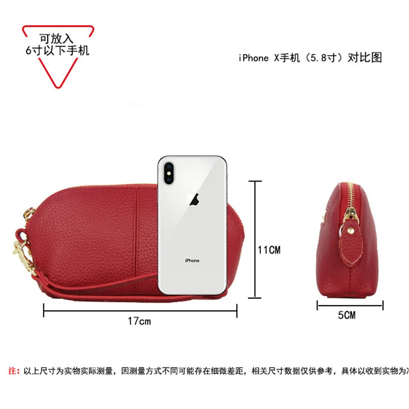 Genuine Leather women long wallet Zipper Wristlet Bag Lady Clutches Coin Purse Cowhide mobile phone bag evening party handbag