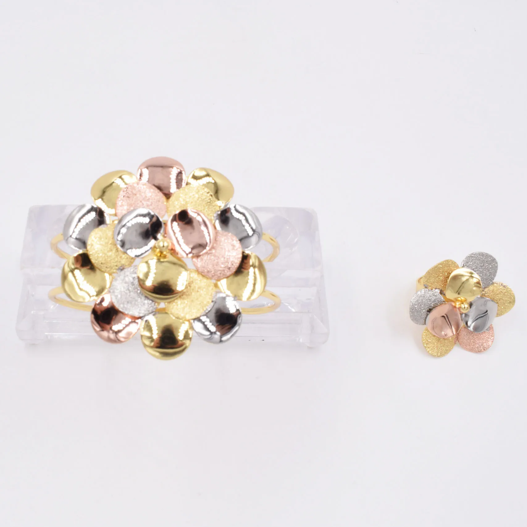 

NEW High Quality Ltaly 750 3COLOR color Jewelry Set For Women african beads fashion Bracelet Ring jewelry