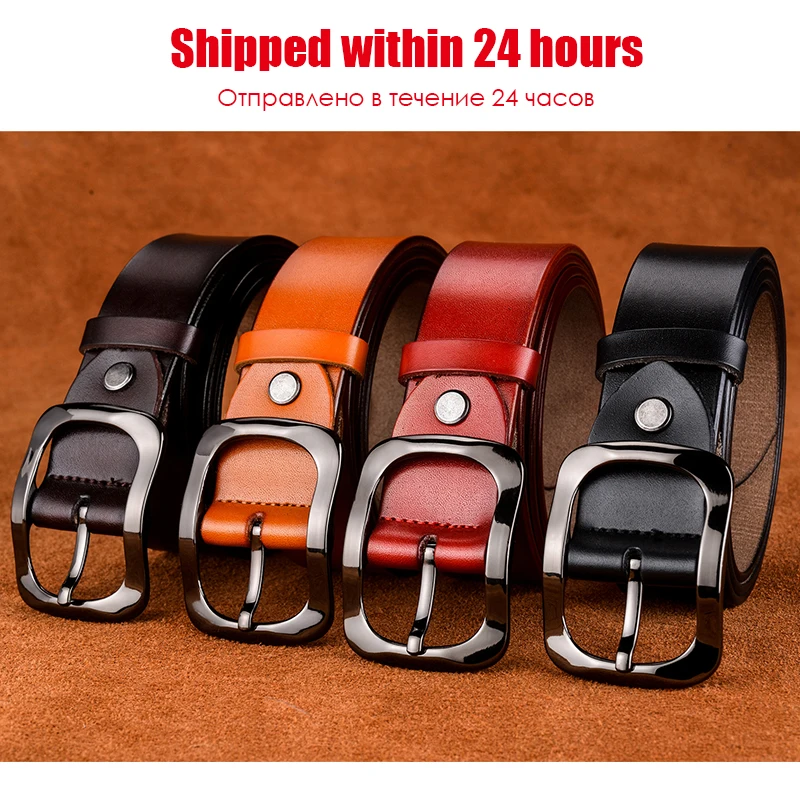 VATLTY 3.2cm Genuine Leather Belt for Women Natural Cowhide Metal Buckle Casual Jeans Trousers Belt Female Waistband Gifts