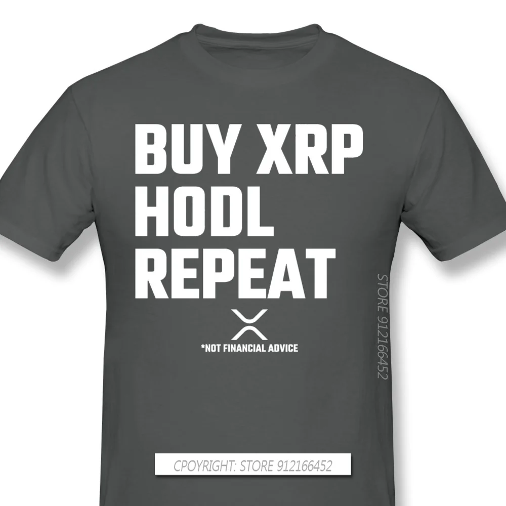 Buy Hodl Repeat Shirt Men 100% Cotton Short Summer Sleeve TShirt XRP Ripple Coin Cryptocurrency Loose T-Shirts For Adult