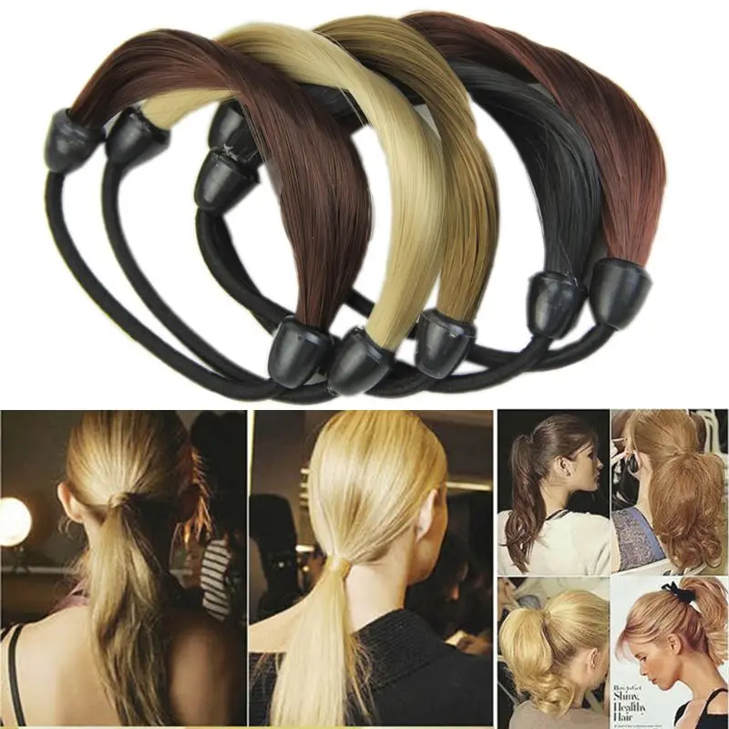 Fashion Women Straight Wig Elastic Hair Band Rope Scrunchie Ponytail Holder