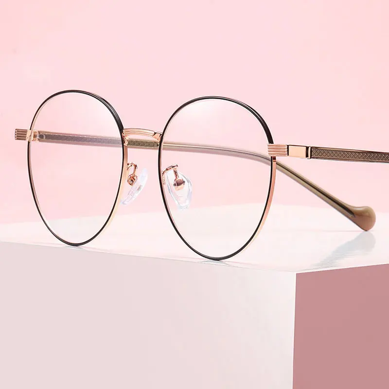 1903 New Arrival Retro Fashion Alloy and Acetate Frame Glasses For Unisex Full Rim Round Eyewear Hot Selling