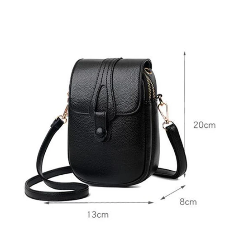 Simple Design PU Leather Crossbody Shoulder Bags for Women Spring Retro Branded Handbags and Purses Ladies Mobile Phone sac