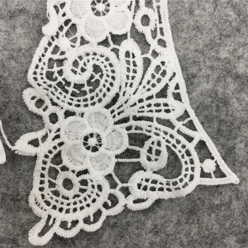 Nuovo Scava Fuori Il Fiore Del Ricamo Del Merletto Del Neckline Fai da Te Collare Trim per Cucire Vestiti di Applique Del Ricamo Bordo per Forniture