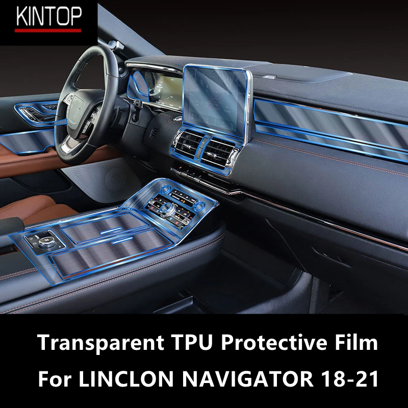 For LINCOLN NAVIGATOR 18-21 Car Interior Center Console Transparent TPU Protective Film Anti-scratch Repair Film Accessories