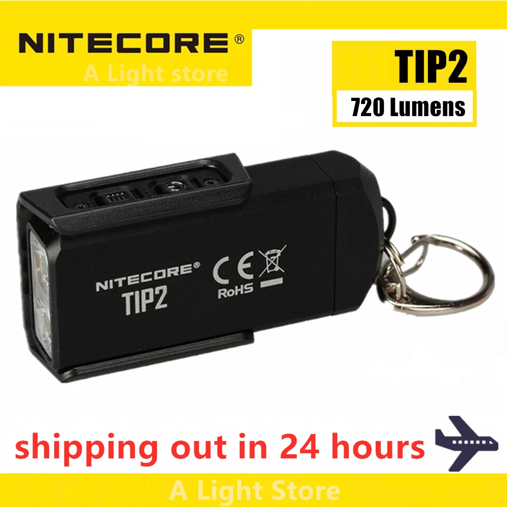 Flashlight Original NITECORE TIP2 Keychain Light CREE XP-G3 S3 720 lumen USB Rechargeable Keychain Flashlight with Battery