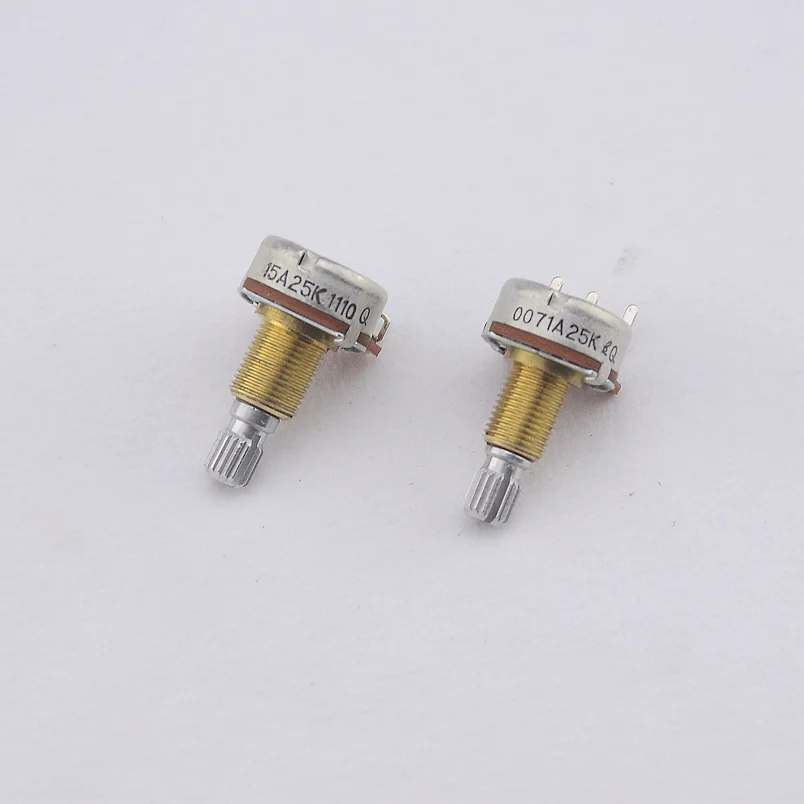 【Made in USA】1 Piece TQ A25K Brass Shaft  Potentiometer(POT)  For Electric Guitar Bass Active Pickup