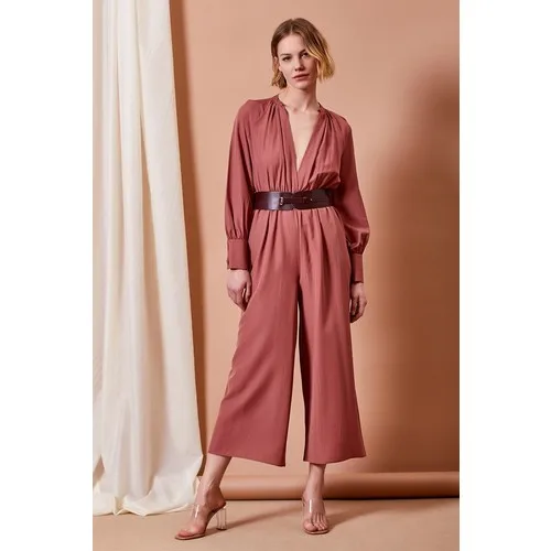 V-Neck with Belt Detail Women Jumpsuit Coupon Campaign New Fashion