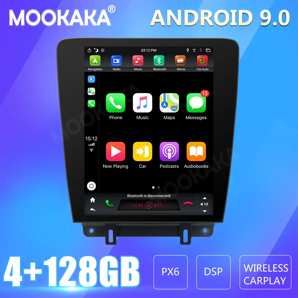 

For Ford Mustang 2010-2014 Car Radio Screen GPS Navigation 128GB Android CARPLAY Multimedia Player Audio