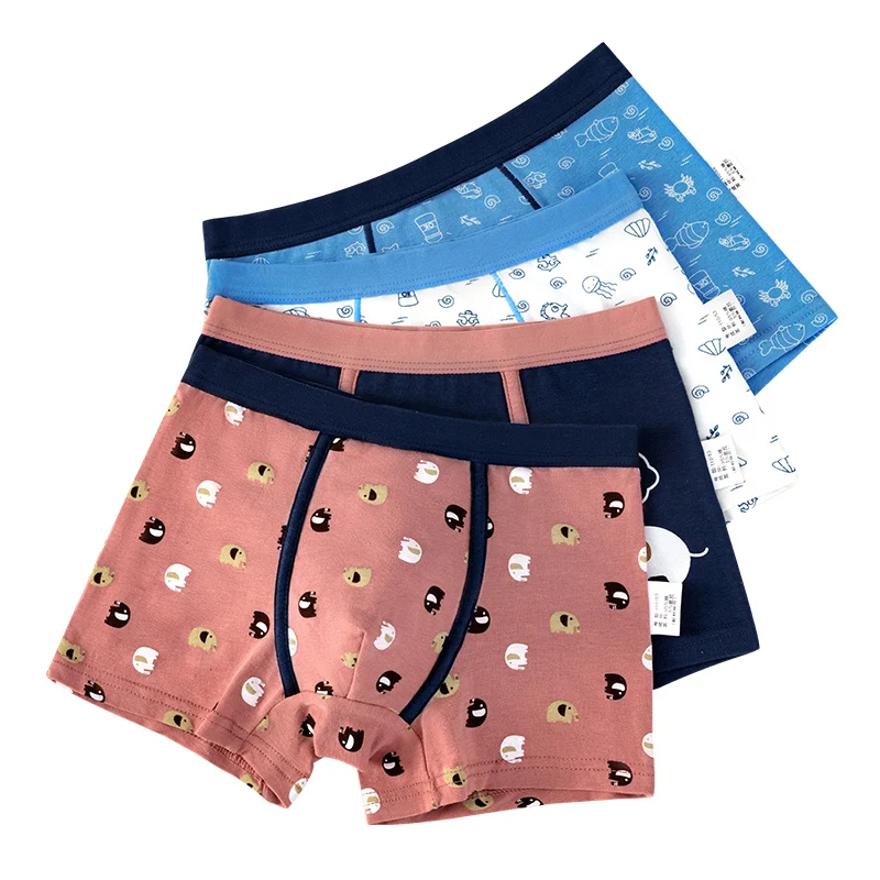 2-14yrs Elephant Cartoon Boy Underwear Boxer Graphic Boy Cotton Panties Child Clothes for 3 4 6 8 10 12 14 Years Old Oku203019