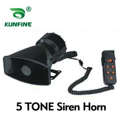 12V 100W Car Waring Horn 5 Model 5 Tone Car Siren Horn Car Speaker Horn Car Police Alarm Whistle Whee with Loudspeaker