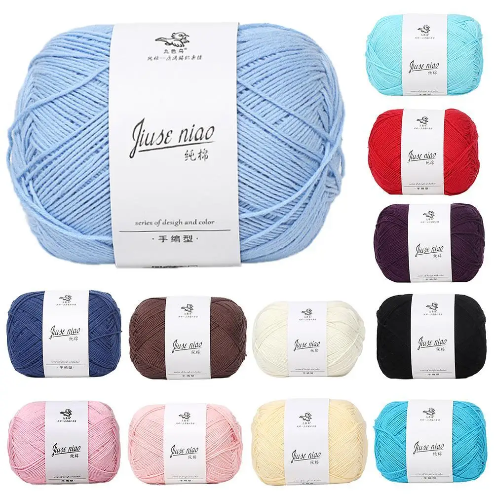 50G/1 Roll 8Strands Hand Knitting Woolen Yarn Pure Soft Milk Cotton Knitting Wool Yarn Woven Material For Baby Clothes Scarf Hat