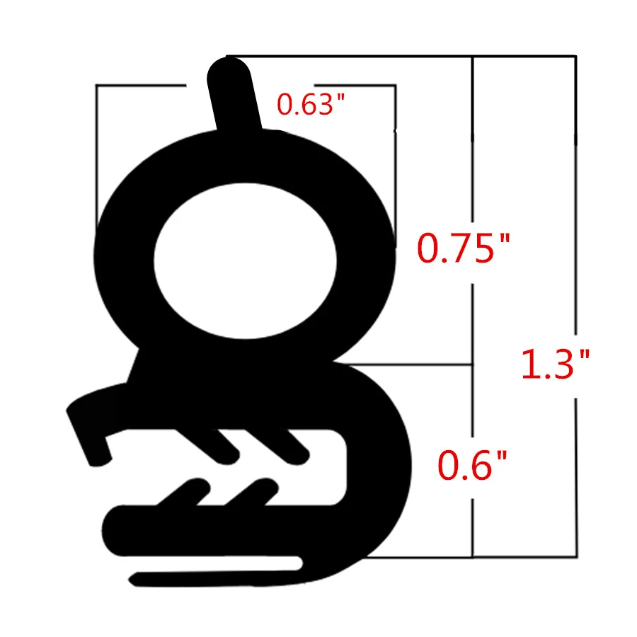 3m Rubber Car Door Seal Weatherstrip With EPDM steel belt Body Mounted Front Left or Right