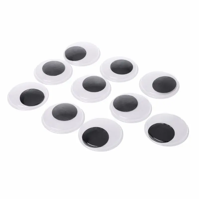 C5AA 10pcs 50mm Wiggly Wobbly Googly Eyes Self-adhesive Scrapbooking Crafts For Doll Toy