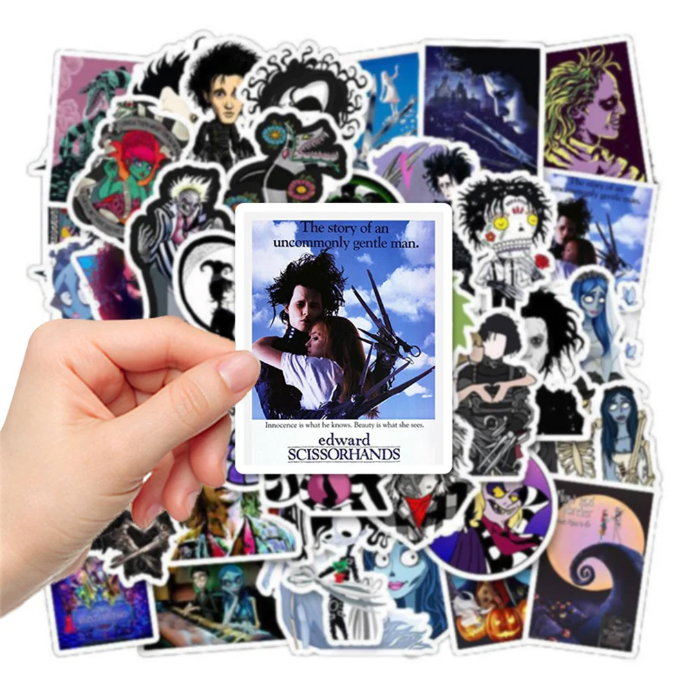 10/30/50PCS Tim Burton Film Series Graffiti Waterproof Sticker Suitcase Notebook Refrigerator Skateboard HelmetWaterCupWholesale