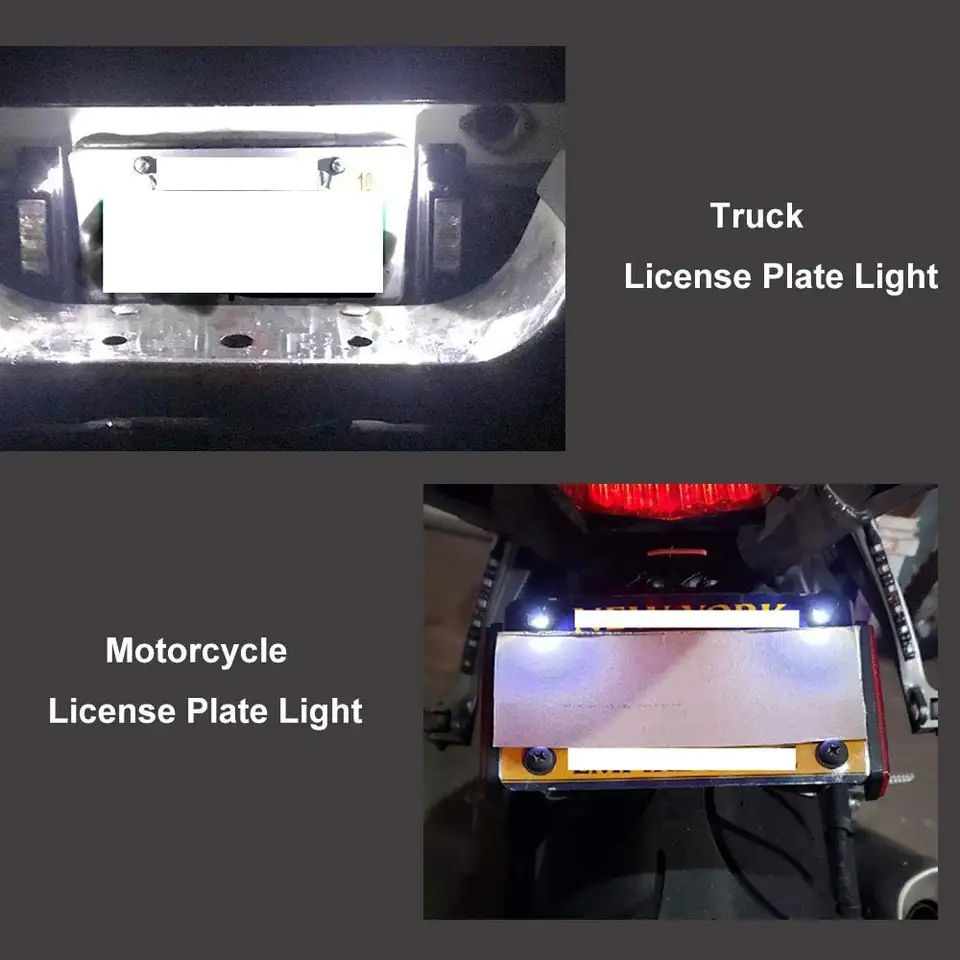 LED Car Motorcycle License Number Plate Lights Lamp Auto Tail Front Screw Bolt Bulbs Lamps Light Source 12V 5630 SMD - 6