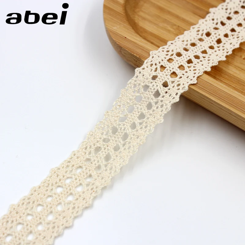 5Yards/Lot White/Beige Cotton Lace Crocheted Lace Ribbon Wedding Party Craft Apparel Sewing Fabric DIY Handmade Accessorie