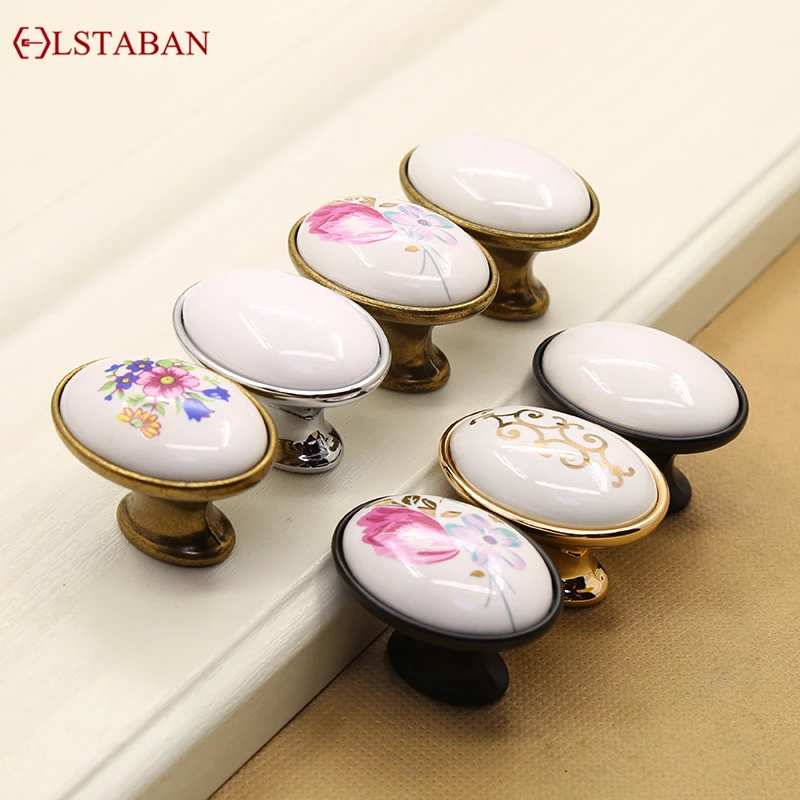 LSTABAN Modern Simple Oval Drawer Wardrobe Zinc Alloy Knob Shoe Cabinet Cabinet Door Single Hole Furniture Handle