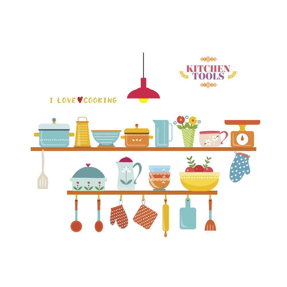 creative kitchen tools wall decals shop window home decoration cartoon wall stickers decorations pvc poster diy mural art decals