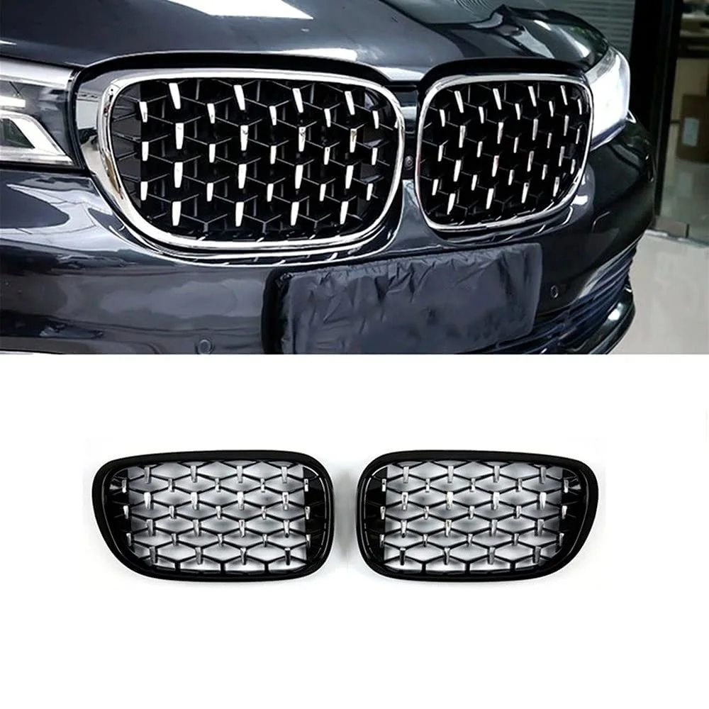 

Car Front Bumper Diamond Star Grilles Car Kidney Grille Air Vent Frame Accessories For BMW 7 Series G11 G12 2017-2019