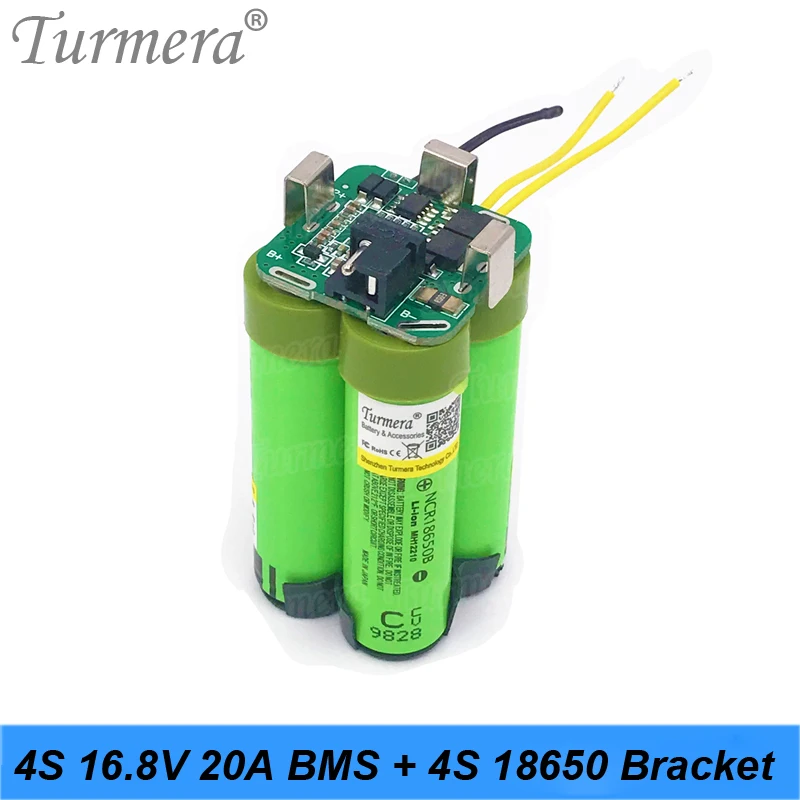 Turmera 4S 14.4V 16.8V Screwdriver Battery 4S1P 2S2P Bracket Holder and 4S 20A BMS Apply to Shrika Shura and RC Airplane Drone A