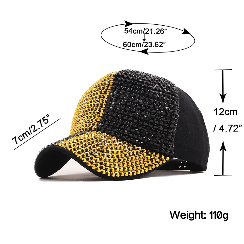 New Rhinestones luxury pearl Sequins Baseball Cap For Women Summer Cotton Hat Girls Snapback Hip hop hat Gorras Casquette Bones image 6