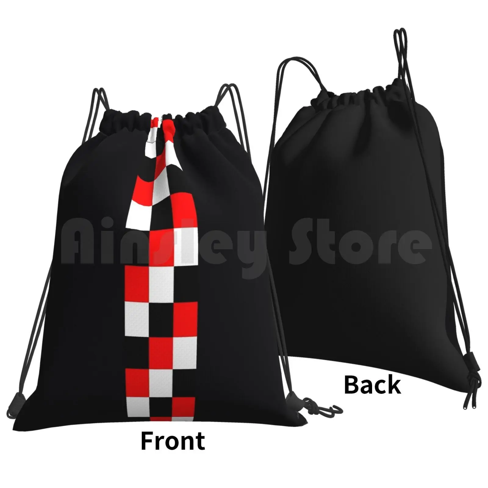 60s Geometric Graphic Red Black And White Backpack Drawstring Bag Riding Climbing Gym Bag Mod Mod Revival