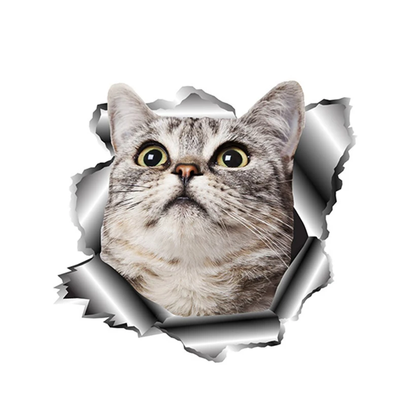 

New interesting Car Sticker Cute Pet Cat Decal Car Styling PVC 13cm X 12cm for JEEP Van Bike Offroad Vinyl Motorcycle Decals