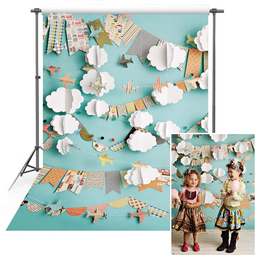 Pilot Photography Backdrops Kids Baby Photo Background Paper Plane Travel Theme Child Backdrops For Photography Photostudio